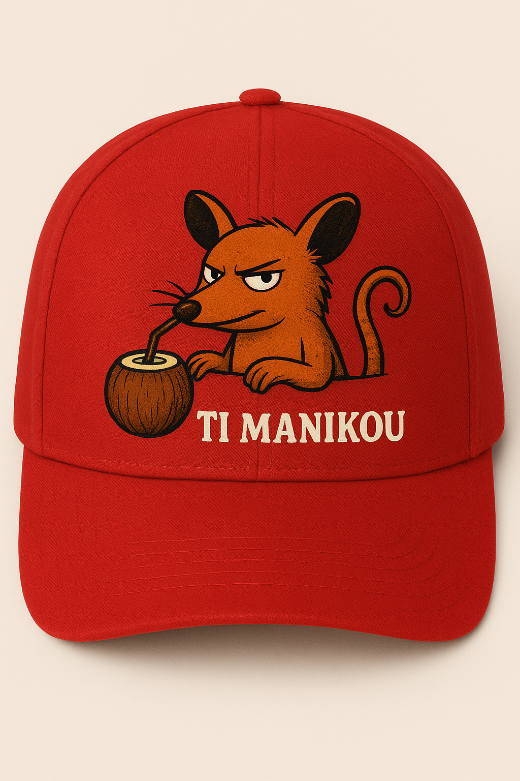 Ti Manikou Casquette Baseball Rouge