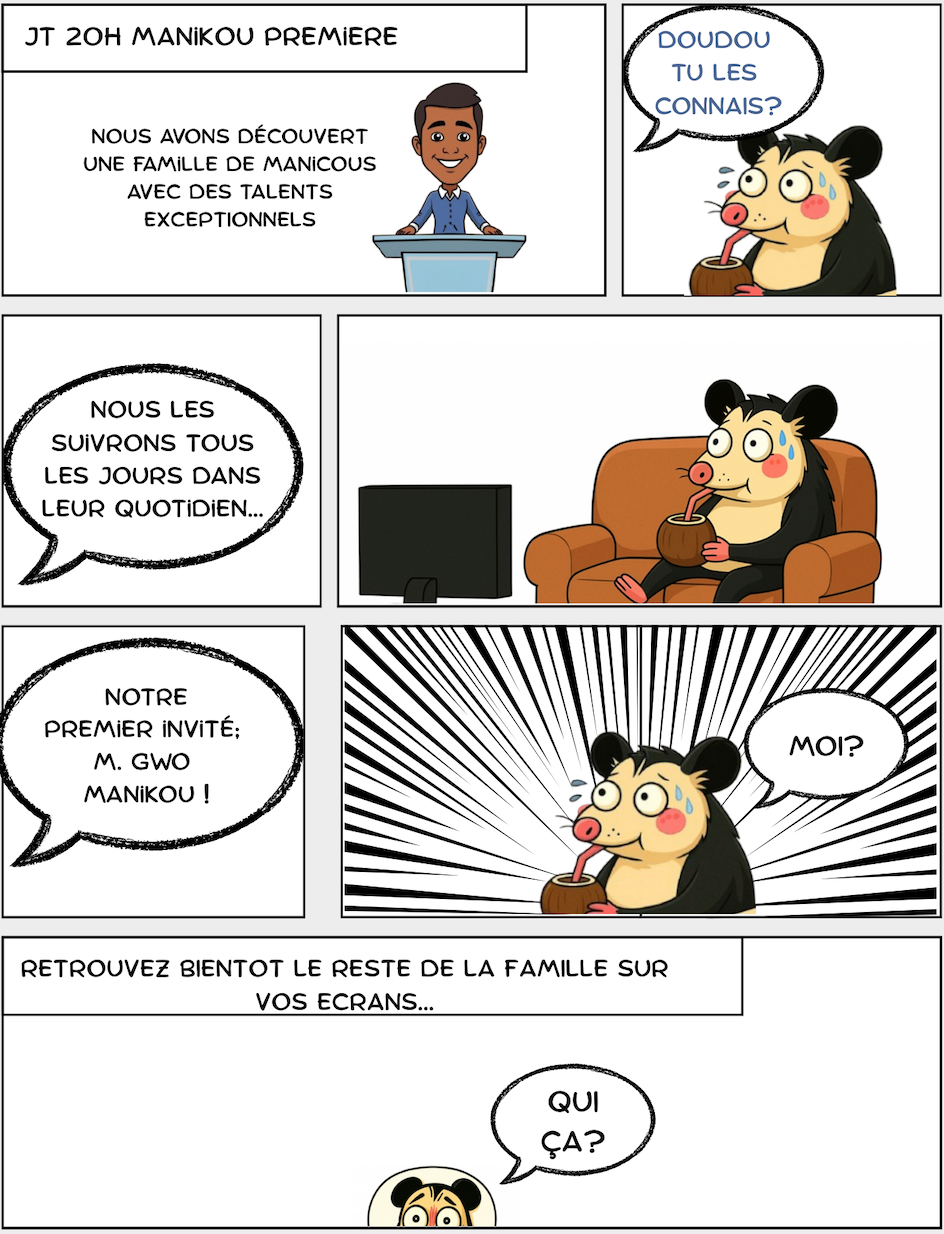BD humoristique Ti Manikou – Le journal télévisé des Manicous