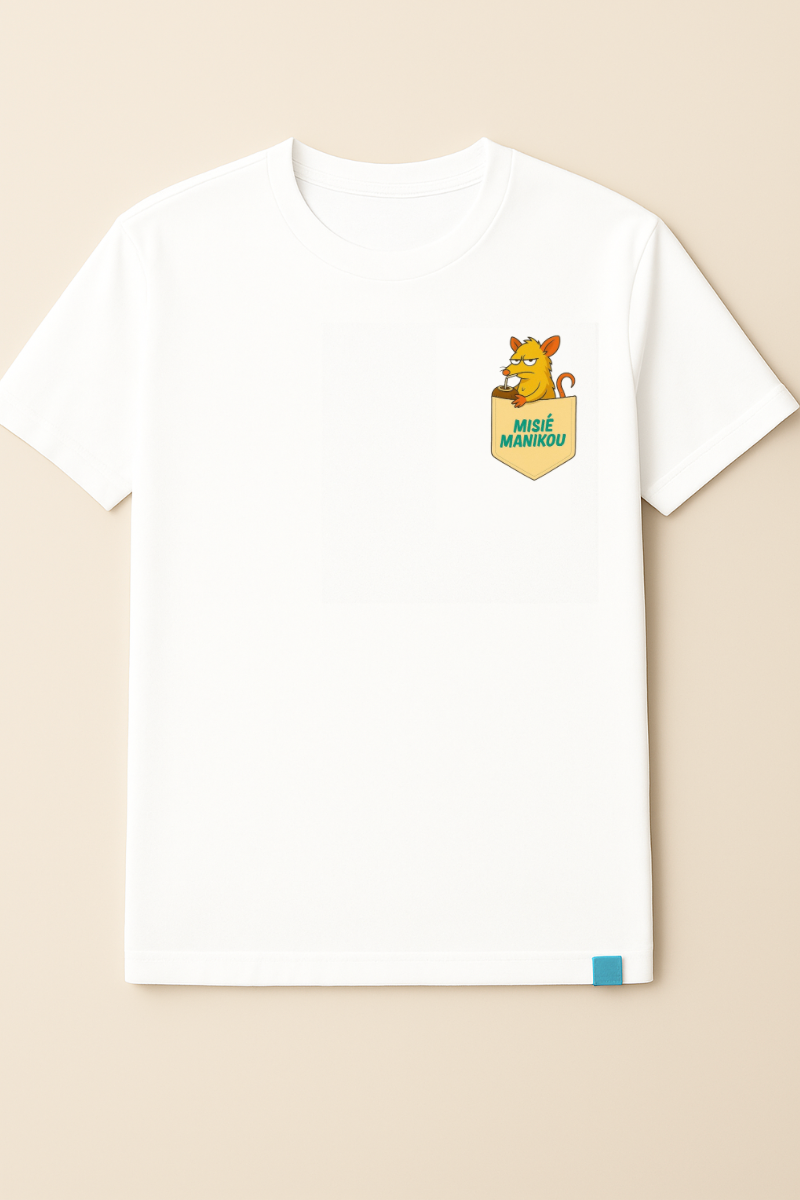 Misié Manikou T-shirt blanc Manches Courtes