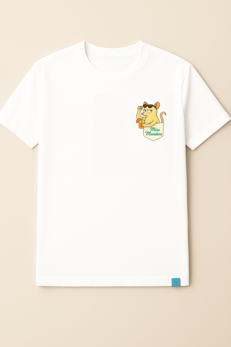 Miss Manikou T-shirt blanc Manches courtes