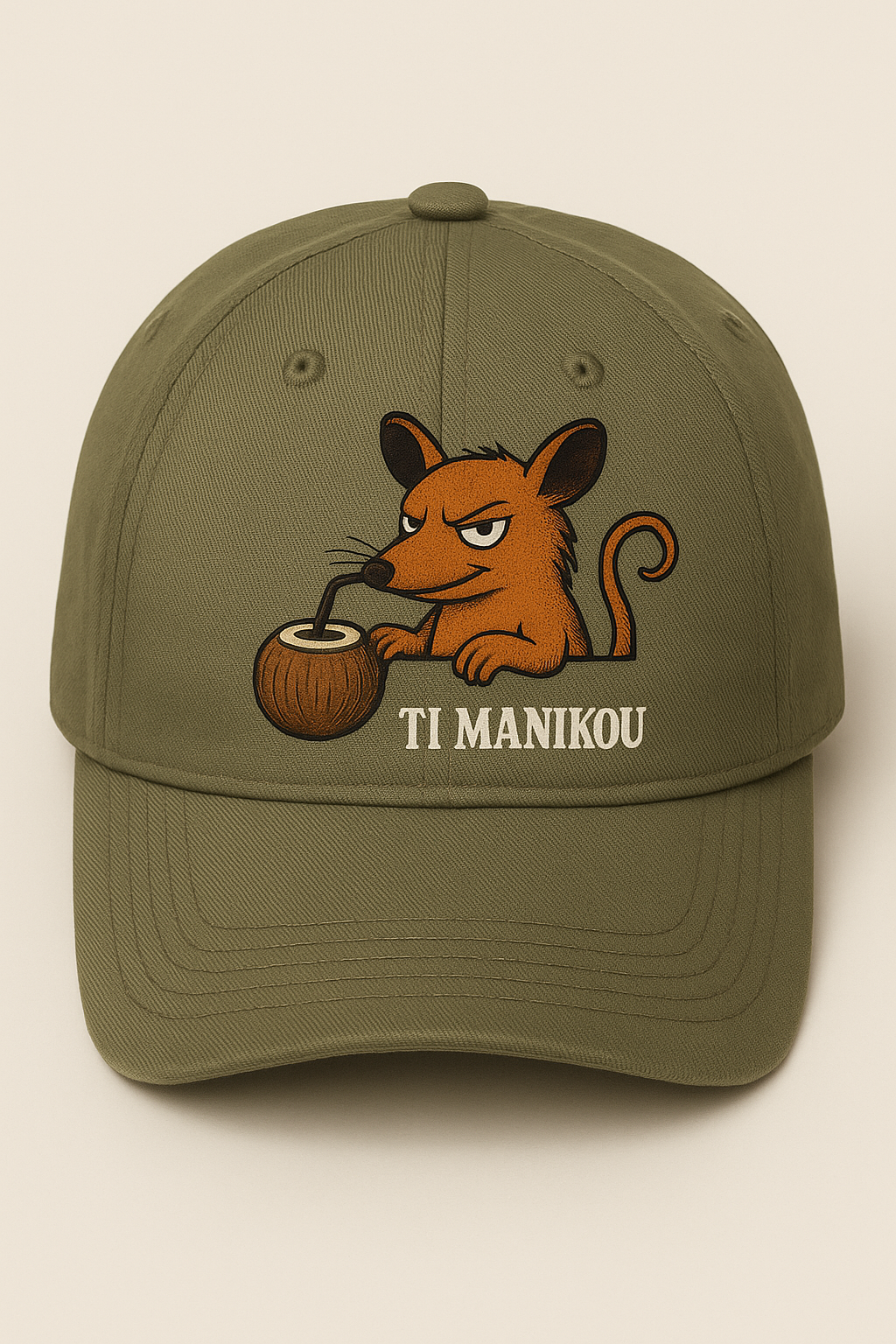 Ti Manikou Casquette Baseball Khaki